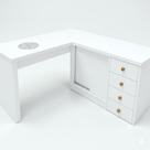 Mesa Nails Ellegance em L 117x150 cm com aspirador