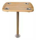 Mesa Náutica Madeira Para Lancha Barco 45 X 58 Cm Base INOX