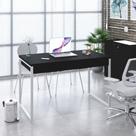 Mesa Office 120x60x75cm C/02 Gavetas Kuadra Preto ônix - Est.branca