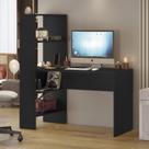 Mesa Office Escrivaninha com Torre e Prateleiras Nt 2105 123,2cm Preto Tx Mesa Office Escrivaninha com Torre e Prateleiras Nt 2105 123,2cm Preto Tx