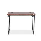 Mesa Office Get Retrô Marrom com passagem para cabos