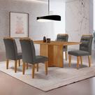 Mesa Olimpia 120 Mdf Com 4 Cadeiras Carol Veludo Grafite Naturalle