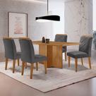 Mesa Olimpia 120 Mdf Com 4 Cadeiras Melissa Veludo Grafite Naturalle