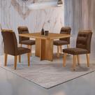 Mesa Olimpia 90 Mdf Canto Copo E Com 4 Cadeiras Carol Veludo Marrom Naturalle Mesa Olimpia 90 Mdf Canto Copo E Com 4 Cadeiras Carol Veludo Marrom Naturalle