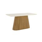Mesa Olívia para 6 Lugares Tampo 160cm com Vidro Canto Arredondado