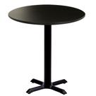 Mesa Ômega em Ferro Preto Pintura Eletrostática 74 cm (Altura) com Tampo em MDP Redonda 60 cm Cor Preto