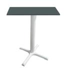Mesa Ômega Ferro Branco 74 cm (Alt) Base em X Tampo MDP Quadrado Grafito 80 cm (Larg) x 2,50cm (Alt)