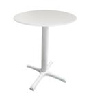 Mesa Ômega Ferro Branco 74 cm (Alt) Base em X Tampo MDP Redondo Branco 80 cm (Larg) x 2,50 cm (Alt)