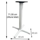 Mesa Ômega Ferro Branco 74 cm (Alt) Base em X Tampo MDP Redondo Cinza 80 cm (Larg) x 2,50 cm (Alt)
