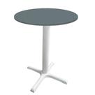 Mesa Ômega Ferro Branco 74 cm (Alt) Base em X Tampo MDP Redondo Grafito 60 cm (Larg) x 2,50 cm (Alt)