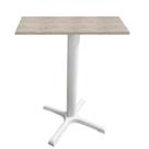 Mesa Ômega Ferro Branco Base Tampo MDP Quadrado Mesa Ômega Ferro Branco Base Tampo MDP Quadrado