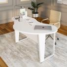 Mesa Orgânica Linear 173cm x 94cm com Pés Metal para Escritório F5 Office
