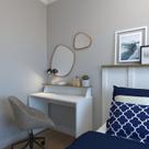 Mesa ou Escrivaninha para Home Office ou Escritório ou Quarto 100cm MDF Branco E Carvalho