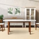 Mesa Oval 6 Lugares 1,6m Tampo Vidro e MDF Tiê CabeCasa MadeiraOriginals Marrom