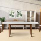 Mesa Oval 8 Lugares 2,0m Tampo MDF Tiê CabeCasa MadeiraOriginals