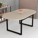 Mesa Oval Para Sala De Jantar 6 Lugares Pés De Ferro Estilo Industrial