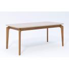 Mesa p/ Cozinha Cimol Ficus c/ Tampo Madeirado c/ Vidro 180cm Carvalho/Off White