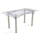 Mesa p/ Cozinha Elba c/ Tampo de Vidro 150cm Niquel - Kappesberg