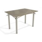 Mesa p/ Cozinha Elba Tampo Madeirado c/ Vidro 120cm Niquel/Freijo Bronze - Kappesberg