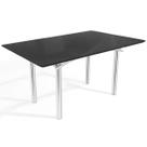 Mesa p/ Cozinha Elba Tampo Madeirado c/ Vidro 160cm Cromada/Preto - Kappesberg