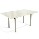 Mesa p/ Cozinha Elba Tampo Madeirado c/ Vidro 160cm Niquel/Off White - Kappesberg