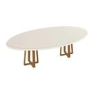Mesa p/ Cozinha Elma Madeira Maciça c/ Tampo Madeirado c/ Vidro 180x105cm Carvalho/Off White - Kappesberg