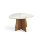 Mesa p/ Cozinha Lótus c/ Tampo Madeirado c/ Vidro 135x105cm Freijó/Off White - Kappesberg