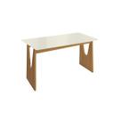 Mesa p/ Cozinha Mila Premium Madeira Maciça c/ Tampo Madeirado c/ Vidro 120x80cm Carvalho/Off White - Kappesberg