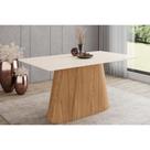 Mesa p/ Cozinha Olivia SC119 c/ Tampo Madeirado Reto 160x90cm Nature/Off White - Henn
