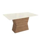 Mesa p/ Cozinha Tília c/ Tampo Madeirado c/ Vidro 90x180cm Nogueira/Off White/Vidro Off White - Kappesberg Mesa p/ Cozinha Tília c/ Tampo Madeirado c/ Vidro 90x180cm Nogueira/Off White/Vidro Off White - Kappesberg
