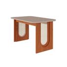 Mesa p/ Cozinha Valentina c/ Tampo Madeirado c/ Vidro 130x80cm Cinamomo/Off White - Cimol Mesa p/ Cozinha Valentina c/ Tampo Madeirado c/ Vidro 130x80cm Cinamomo/Off White - Cimol