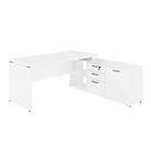 Mesa p/ Escritório em L 1,90m Web40 c/ Armário Branco/Branco
