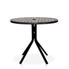 Mesa Para Área Externa, Gourmet, Jardim Com Tampo Em Alumínio Ripado - Preto