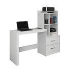 Mesa para Computador Alana com Estante 2 Gavetas Cor Branco Mesa para Computador Alana com Estante 2 Gavetas Cor Branco