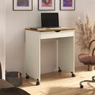 Mesa Para Computador e Notebook Veronica com rodizio cor Off white / Freijo - Comprar Moveis em Casa