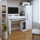 Mesa para Computador Escrivaninha com Armário Office 1 Gaveta 130cm Branca Fosco
