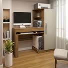 Mesa para Computador Escrivaninha com Armário Office 1 Gaveta 130cm Cinamomo E Off White