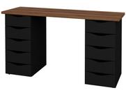 Mesa para Computador Escrivaninha Due Web Nogal/Preto - Artany