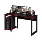 Mesa Para Computador Gamer Streamer 2 Prateleiras Preto/Vermelho - FdECOR