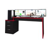 Mesa para Computador Notebook DRX 5000 Preto/Vermelho - Fdecor