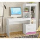 Mesa Para Computador Office NT 2010 Branco/Rosa Notável Móveis