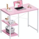 Mesa para computador Pamray 80 x 40 x 74 cm rosa com prateleiras