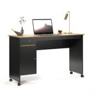 Mesa para Computador Quarto ou Escritório Bella 1 Gaveta e 1 Porta Preto/Nature - Móvebrinque