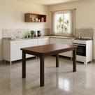 Mesa Para Cozinha 6 Lugares Madeira Maciça Castanho
