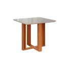 Mesa para Cozinha Flora c/Tampo Madeirado 94X94cm Nature/Off White - Cimol