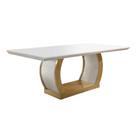 Mesa para Cozinha Jade + Tampo Madeirado Reto 180x90cm Imbuia/Off White - Rufato