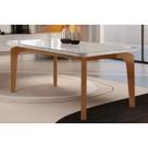 Mesa para Cozinha Londrina + Tampo Madeirado Reto 120x80cm Off White/Imbuia - Rufato