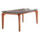 Mesa para Cozinha Londrina + Tampo Madeirado Vidro 180x90cm Grafite/Imbuia - Rufato Mesa para Cozinha Londrina + Tampo Madeirado Vidro 180x90cm Grafite/Imbuia - Rufato