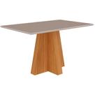 Mesa para Cozinha Patricia + Tampo Madeirado Vidro 130x80cm Nature/Off White - Cimol Mesa para Cozinha Patricia + Tampo Madeirado Vidro 130x80cm Nature/Off White - Cimol