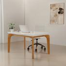 Mesa para Escritorio 120 Cm 100% Mdf Tampo Canto Reto com Vidro Dublin Mesa para Escritorio 120 Cm 100% Mdf Tampo Canto Reto com Vidro Dublin